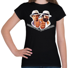 PRINTFASHION Bud Spencer és Ternce Hill - Női póló - Fekete női póló