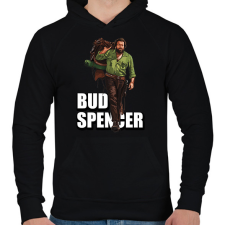 PRINTFASHION Bud Spencer - Férfi kapucnis pulóver - Fekete férfi pulóver, kardigán