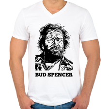 PRINTFASHION bud spencer - Férfi V-nyakú póló - Fehér férfi póló