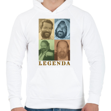 PRINTFASHION Bud Spencer legenda - Férfi kapucnis pulóver - Fehér férfi pulóver, kardigán