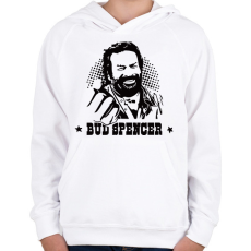 PRINTFASHION Bud Spencer öklös póló - Gyerek kapucnis pulóver - Fehér