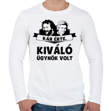 PRINTFASHION Bud Spencer Terence Hill Kár érte, kiváló ügynök volt - Férfi hosszú ujjú póló - Fehér férfi póló