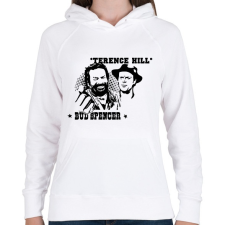 PRINTFASHION Bud Spencer Terence Hill - Női kapucnis pulóver - Fehér női pulóver, kardigán