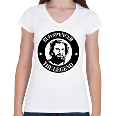 PRINTFASHION Bud spencer the legend - Női V-nyakú póló - Fehér