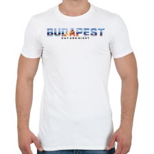 PRINTFASHION Budapest Day and Night - Férfi póló - Fehér férfi póló