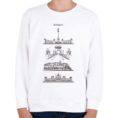 PRINTFASHION Budapest épületek - Gyerek pulóver - Fehér