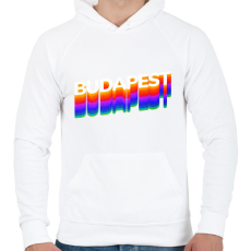 PRINTFASHION Budapest - Férfi kapucnis pulóver - Fehér