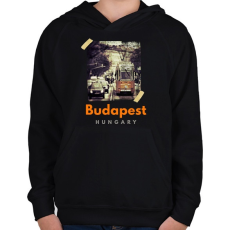 PRINTFASHION BUDAPEST - Gyerek kapucnis pulóver - Fekete