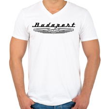 PRINTFASHION budapest-ikarus-black - Férfi V-nyakú póló - Fehér férfi póló