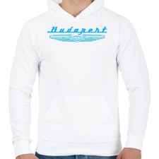 PRINTFASHION budapest-ikarus-cyan - Férfi kapucnis pulóver - Fehér férfi pulóver, kardigán