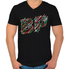 PRINTFASHION Budapest Red White Green - Férfi V-nyakú póló - Fekete férfi póló