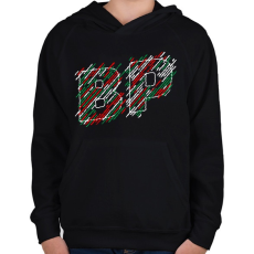 PRINTFASHION Budapest Red White Green - Gyerek kapucnis pulóver - Fekete