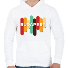 PRINTFASHION Budapest - Színes - Férfi kapucnis pulóver - Fehér férfi pulóver, kardigán