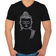 PRINTFASHION buddha - Férfi V-nyakú póló - Fekete