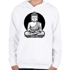 PRINTFASHION buddha - Gyerek kapucnis pulóver - Fehér gyerek pulóver, kardigán
