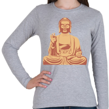 PRINTFASHION Buddha - Női hosszú ujjú póló - Sport szürke női póló