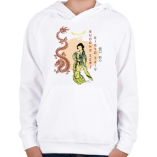 PRINTFASHION Buddha száj, kígyó szív - Gyerek kapucnis pulóver - Fehér gyerek pulóver, kardigán