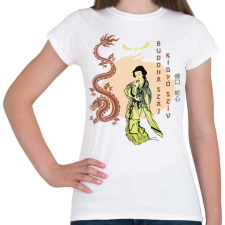 PRINTFASHION Buddha száj, kígyó szív - Női póló - Fehér női póló