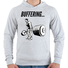 PRINTFASHION Buffering... - Férfi kapucnis pulóver - Sport szürke férfi pulóver, kardigán