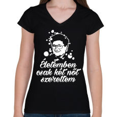 PRINTFASHION bugyi zoli - Női V-nyakú póló - Fekete