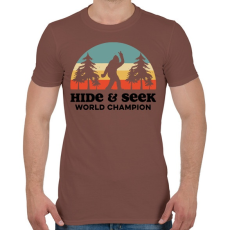 PRINTFASHION Bújócska győztes - Férfi póló - Mogyoróbarna