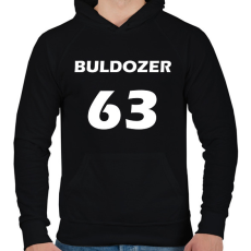 PRINTFASHION BULDOZER 63 Fehér - Férfi kapucnis pulóver - Fekete