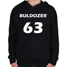 PRINTFASHION BULDOZER 63 Fehér - Gyerek kapucnis pulóver - Fekete
