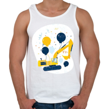 PRINTFASHION Buldózer - Férfi atléta - Fehér atléta, trikó