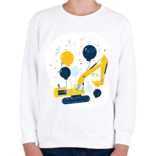 PRINTFASHION Buldózer - Gyerek pulóver - Fehér gyerek pulóver, kardigán