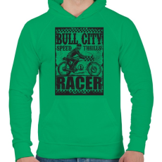 PRINTFASHION Bull city racer - Férfi kapucnis pulóver - Zöld