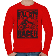 PRINTFASHION Bull city racer - Férfi pulóver - Piros