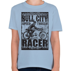 PRINTFASHION Bull city racer - Gyerek póló - Világoskék