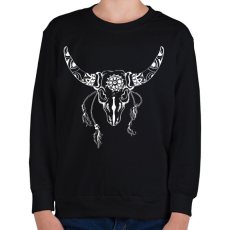 PRINTFASHION bull skull - Gyerek pulóver - Fekete