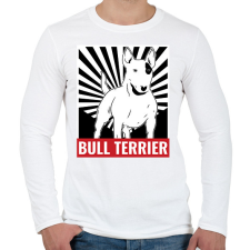 PRINTFASHION Bull Terrier - Férfi hosszú ujjú póló - Fehér férfi póló