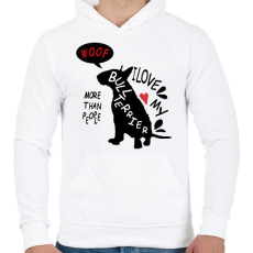 PRINTFASHION bull terrier love - Férfi kapucnis pulóver - Fehér