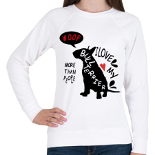 PRINTFASHION bull terrier love - Női pulóver - Fehér női pulóver, kardigán