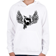 PRINTFASHION Bull terrier wings - Gyerek kapucnis pulóver - Fehér gyerek pulóver, kardigán