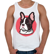 PRINTFASHION Bulldog - Férfi atléta - Fehér atléta, trikó