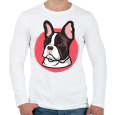 PRINTFASHION Bulldog - Férfi hosszú ujjú póló - Fehér
