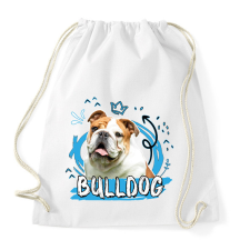 PRINTFASHION Bulldog firka - Sportzsák, Tornazsák - Fehér tornazsák