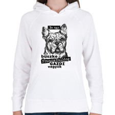 PRINTFASHION Bulldog gazdi - Női kapucnis pulóver - Fehér női pulóver, kardigán