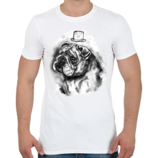 PRINTFASHION bulldog kalappal - Férfi póló - Fehér