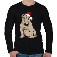 PRINTFASHION Bulldog karácsony - Férfi hosszú ujjú póló - Fekete