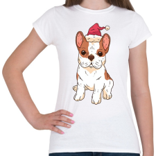 PRINTFASHION Bulldog karácsony - Női póló - Fehér női póló