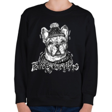 PRINTFASHION bulldog karácsonyt - Gyerek pulóver - Fekete gyerek pulóver, kardigán