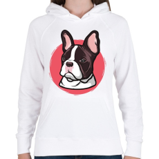 PRINTFASHION Bulldog - Női kapucnis pulóver - Fehér