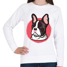 PRINTFASHION Bulldog - Női pulóver - Fehér