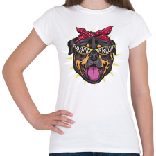 PRINTFASHION Bulldog - rockabilly - Női póló - Fehér női póló
