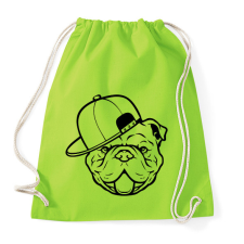 PRINTFASHION Bulldog sapiban fekete - Sportzsák, Tornazsák - Limezöld tornazsák
