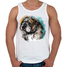 PRINTFASHION bulldog watercolor - Férfi atléta - Fehér atléta, trikó